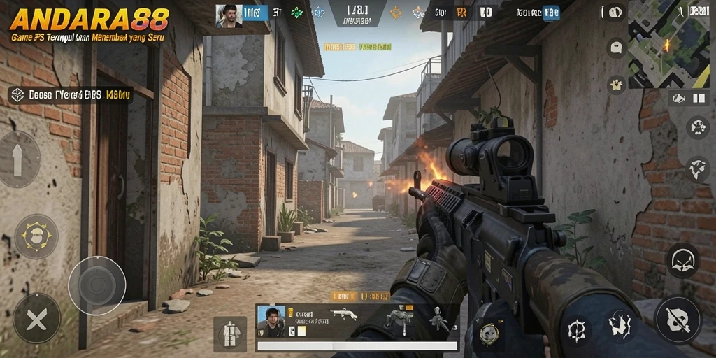 Tangkapan layar menunjukkan aksi menegangkan dalam gameplay FPS.