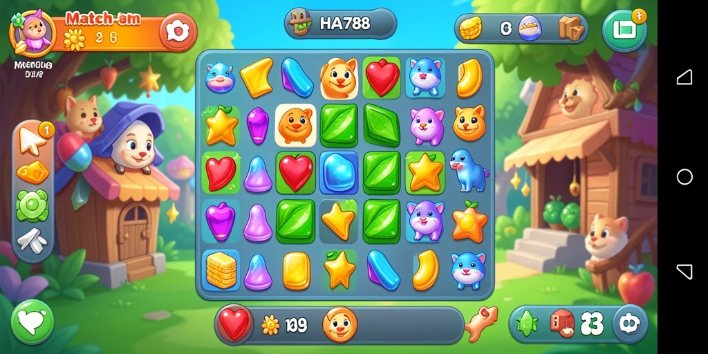 Tangkapan layar gameplay HAO788 yang menampilkan keseruan mencocokkan warna.
