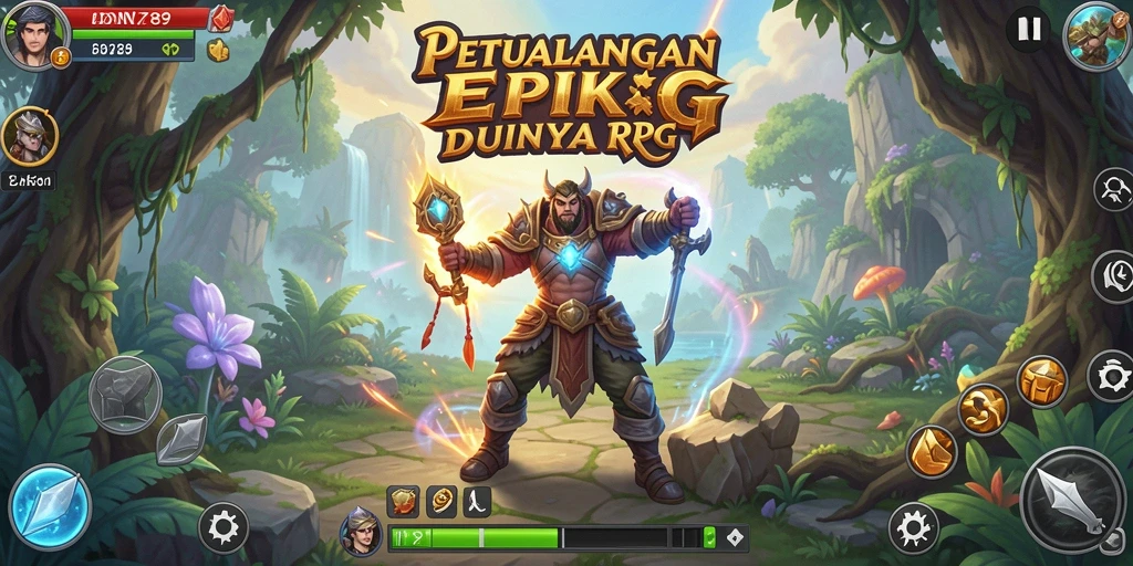Tangkapan layar menampilkan karakter bertarung di dunia fantasi IDN789.