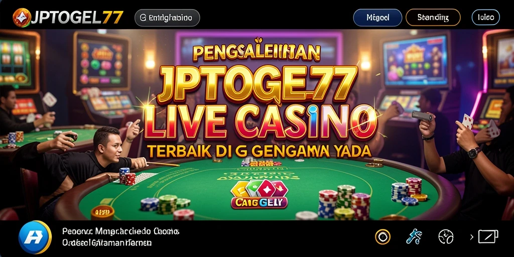 Tampilan dinamis dari permainan Live Casino JPTOGEL77.