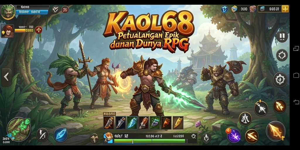 Screenshot KAOL68 menampilkan aksi pertarungan epik dalam dunia RPG.