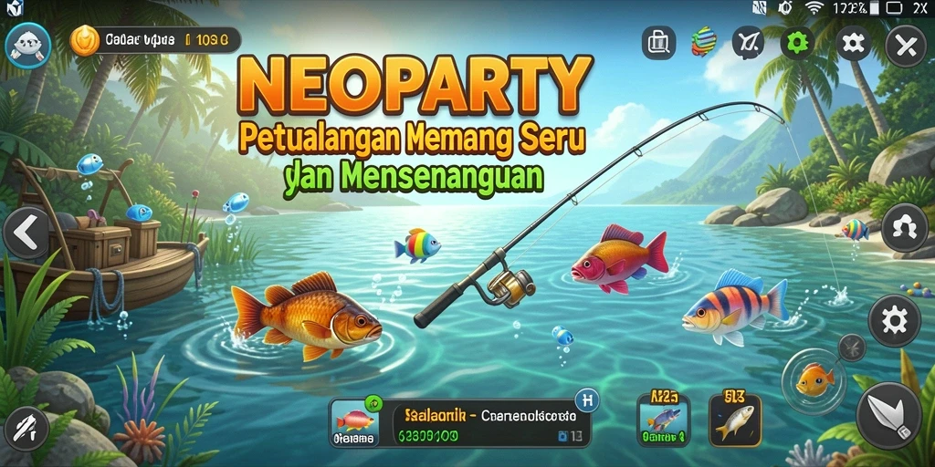 Tangkapan ikan terbesar dalam permainan NEOPARTY yang penuh warna.