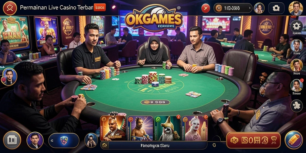 Tangkapan layar gameplay Live Casino yang menarik di OKGAMES.