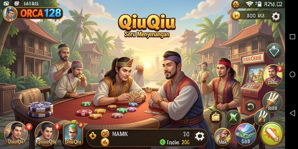 Tampilan menarik dari gameplay QiuQiu di ORCA128.