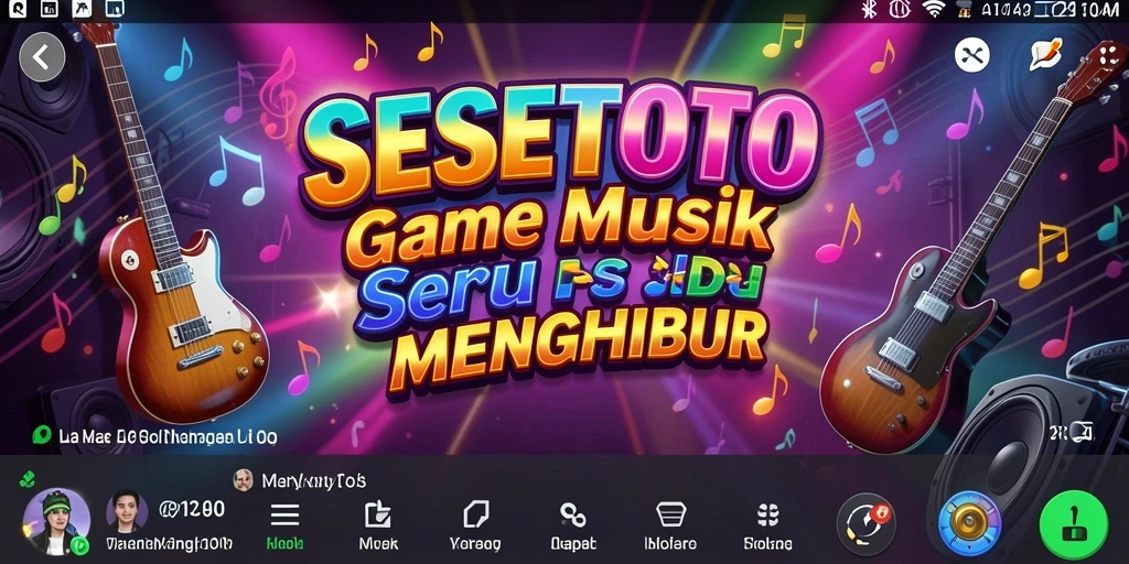 Tampilan gameplay SESETOTO yang menampilkan momen seru saat bermain musik.