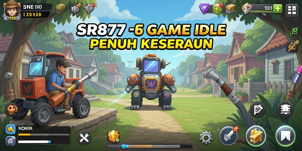 Screenshot gameplay SR877 menampilkan aktivitas mengumpulkan sumber daya.