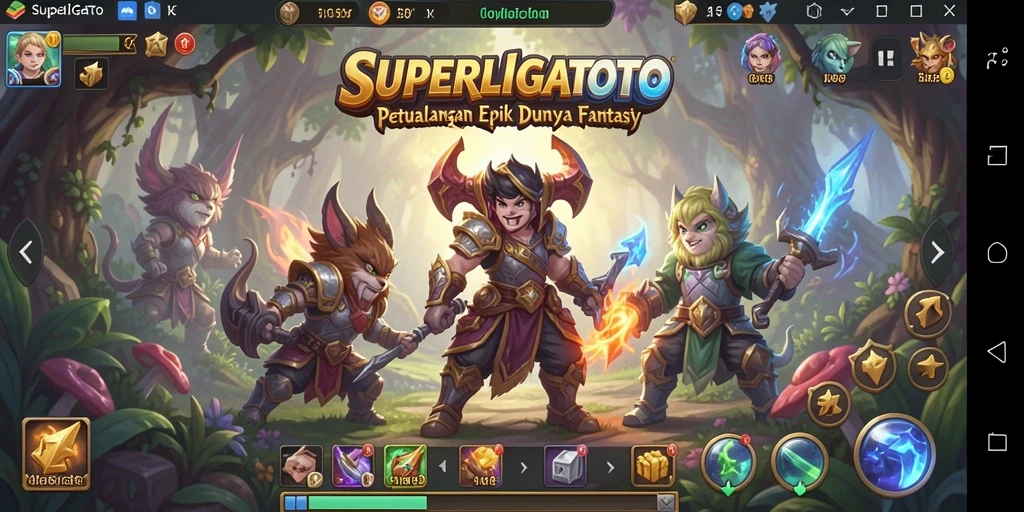 Tampilan gameplay SUPERLIGATOTO yang penuh aksi dan petualangan.